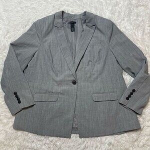 Lane Bryant Gray One Button Business Office Blazer Womens Size 24